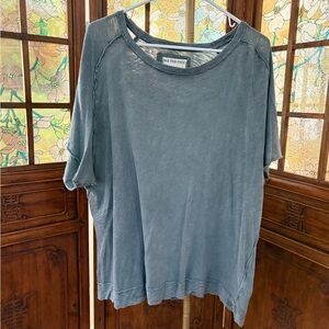 NWT We The Free Moss Blue Short Sleeve Top Sz S